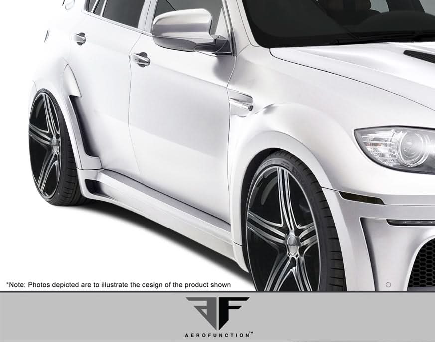 2008-2014 BMW X6 AF-5 Style Wide Body Side Skirts - FRP