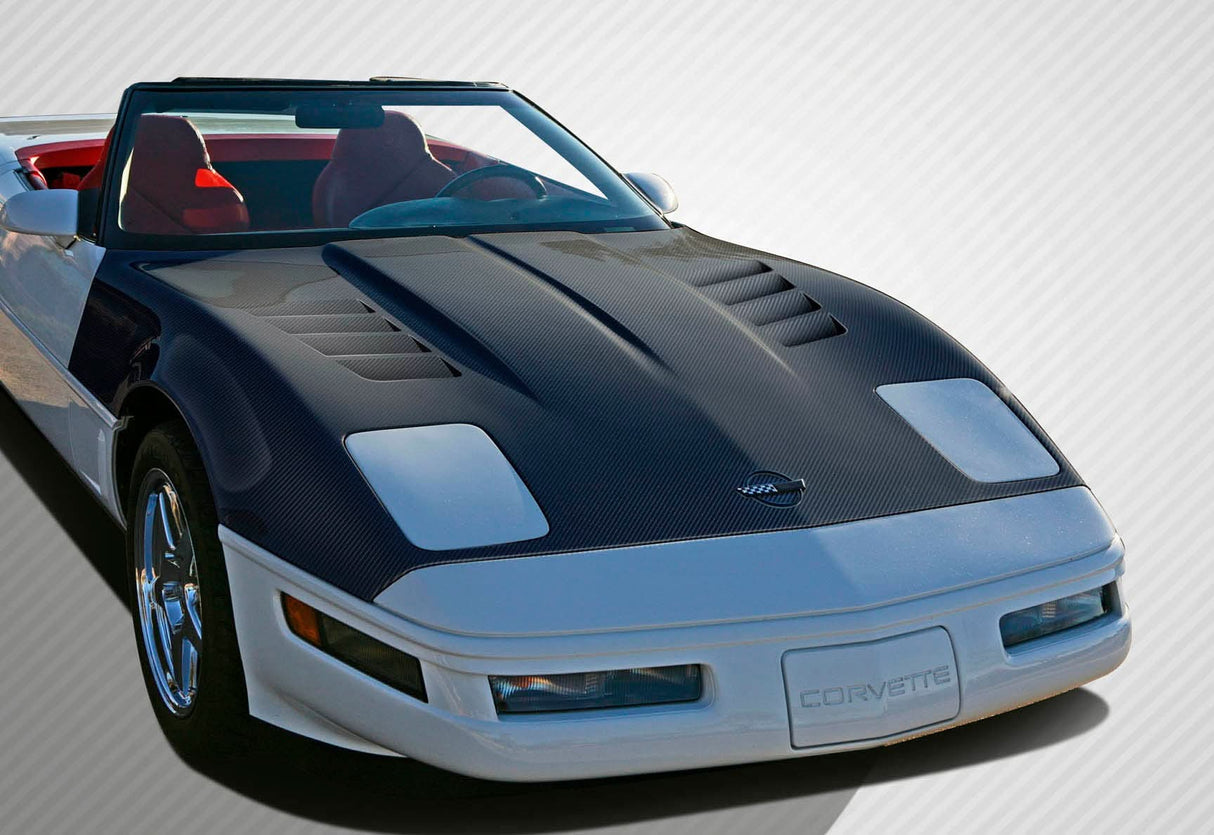 1985-1996 Chevrolet Corvette C4 GT Racing Style Hood - Carbon Fiber