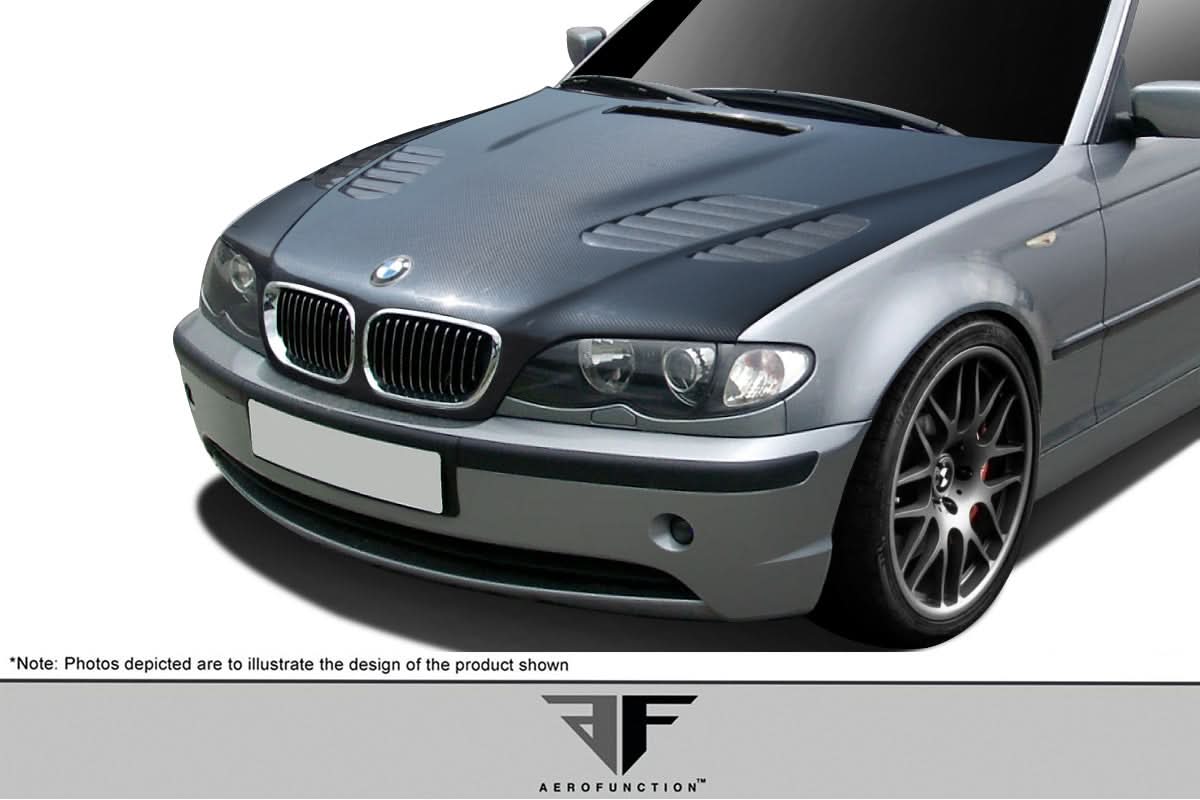 2002-2005 BMW 3 Series E46 AF-2 Style Hood - Carbon Fiber