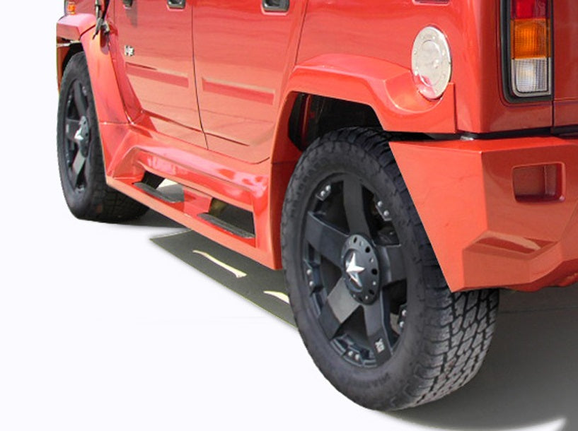 2003-2009 Hummer H2 Vortex Style Wide Body Rear Fender Flares - Polyurethane