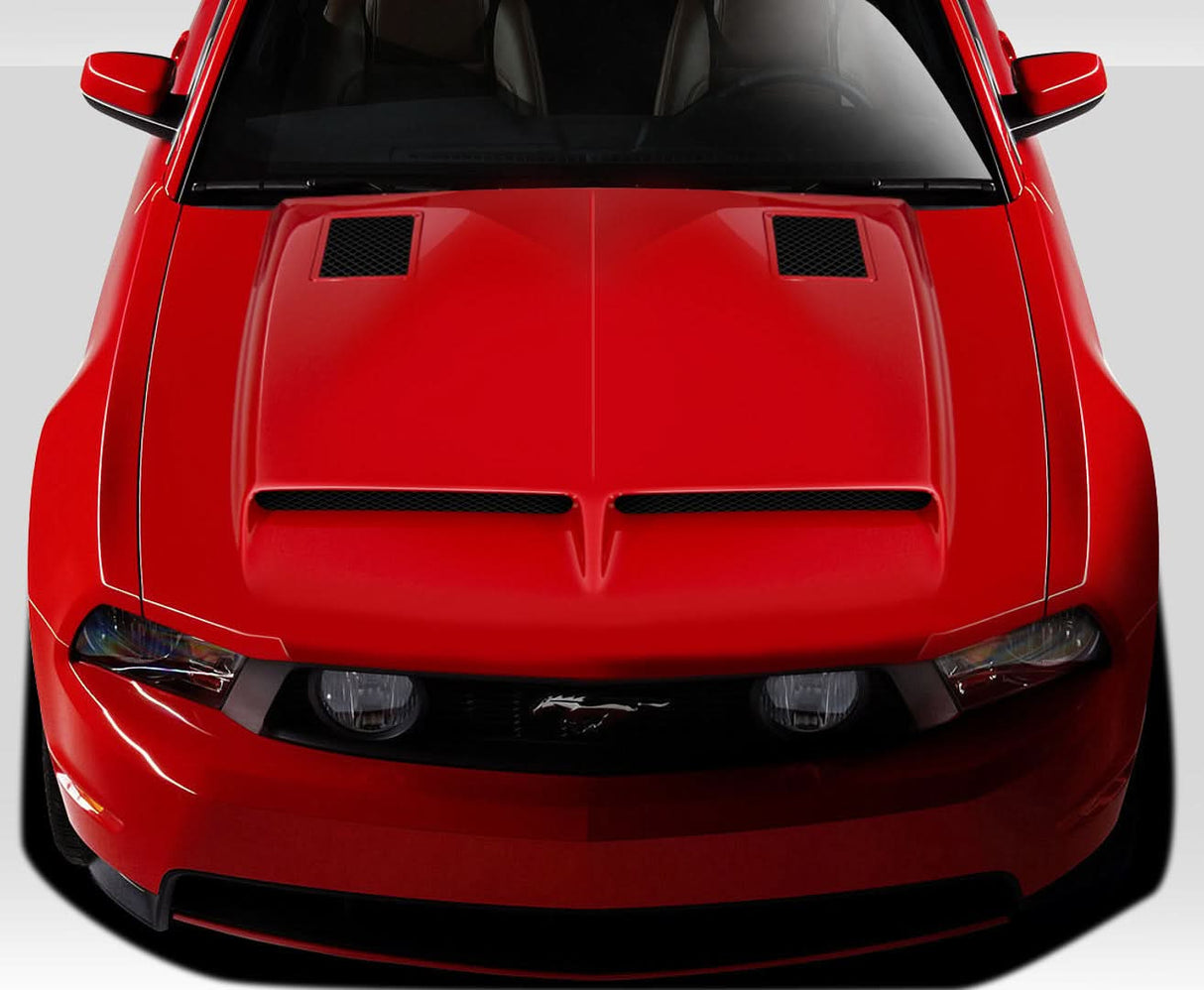 2010-2012 Ford Mustang GT500 Style Hood - 1 Piece - FRP