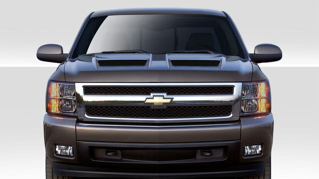 2007-2013 Chevrolet Silverado CVX Style Hood - 1 Piece - FRP