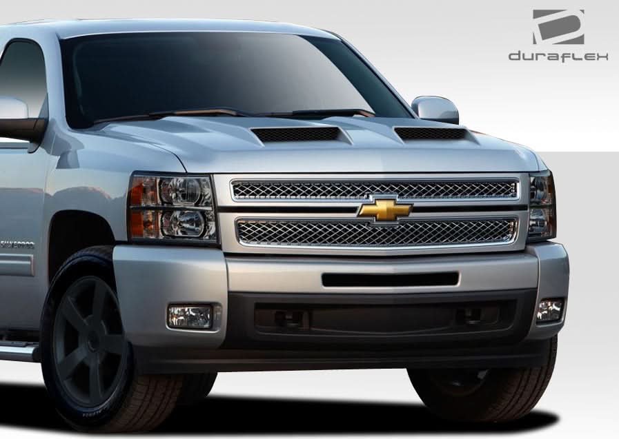 2007-2013 Chevrolet Silverado CVX Style Hood - 1 Piece - FRP