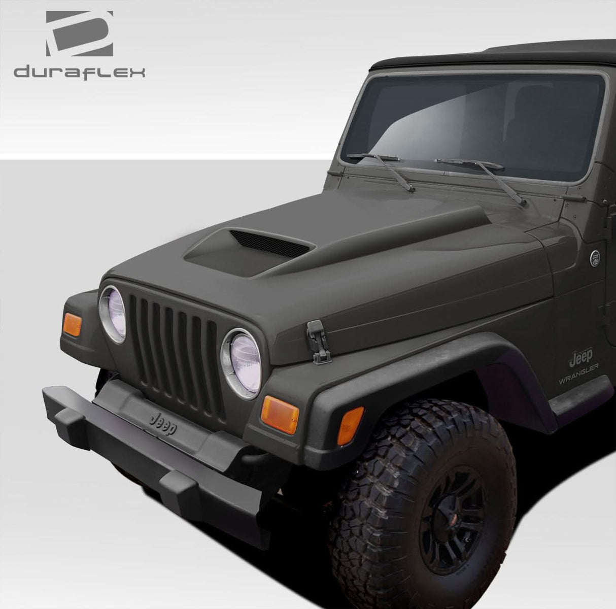 1997-2006 Jeep Wrangler CVX Style Hood - 1 Piece - FRP
