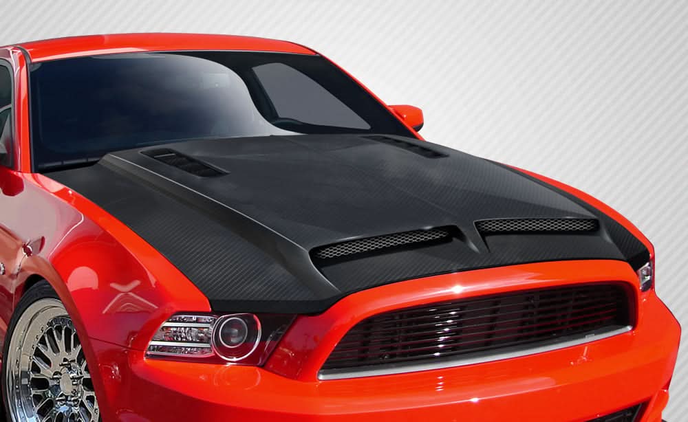 2013-2014 Ford Mustang GT500 Style Hood - Carbon Fiber
