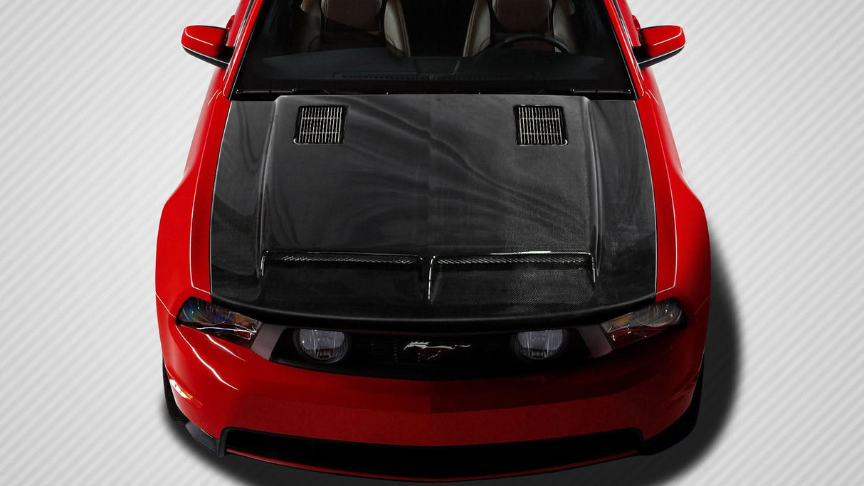 2010-2012 Ford Mustang GT500 Style Hood - Carbon Fiber
