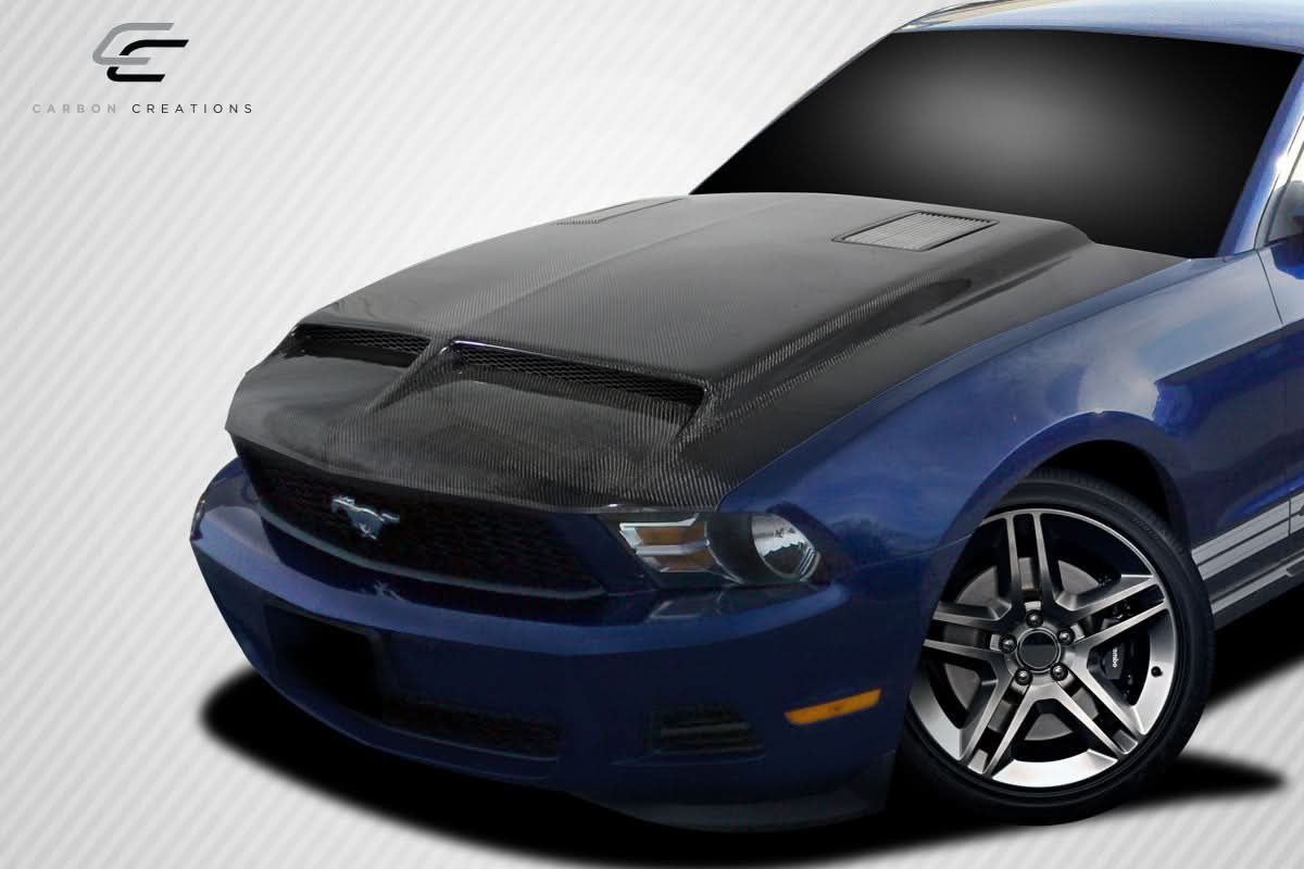 2010-2012 Ford Mustang GT500 Style Hood - Carbon Fiber