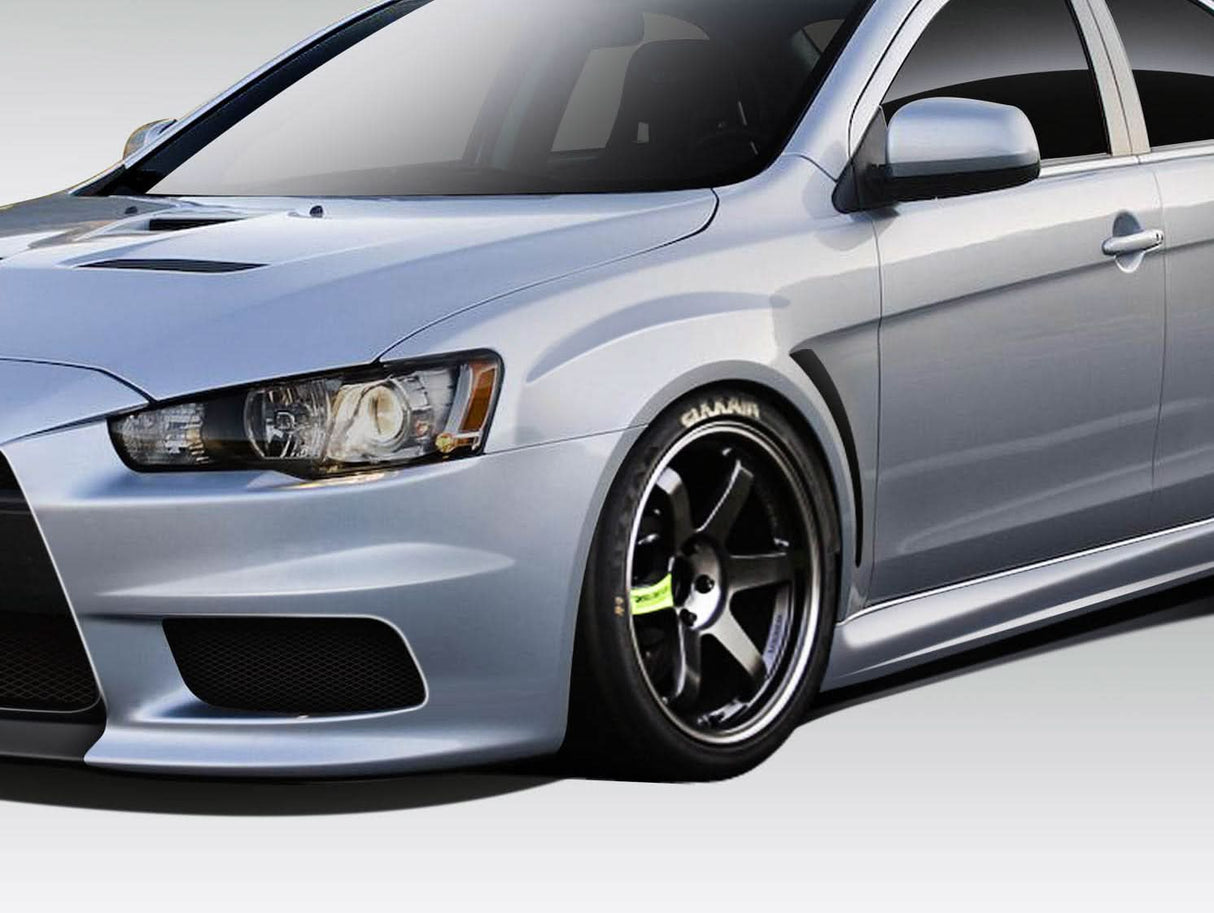 2008-2017 Mitsubishi Lancer Evo X V3 Style Fenders - 2 Piece - FRP