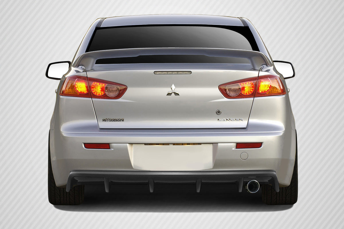 2008-2017 Mitsubishi Lancer M Power Style Rear Diffuser - Carbon Fiber