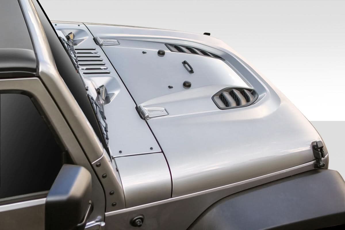 2007-2018 Jeep Wrangler Power Dome Style Hood - 1 Piece - FRP