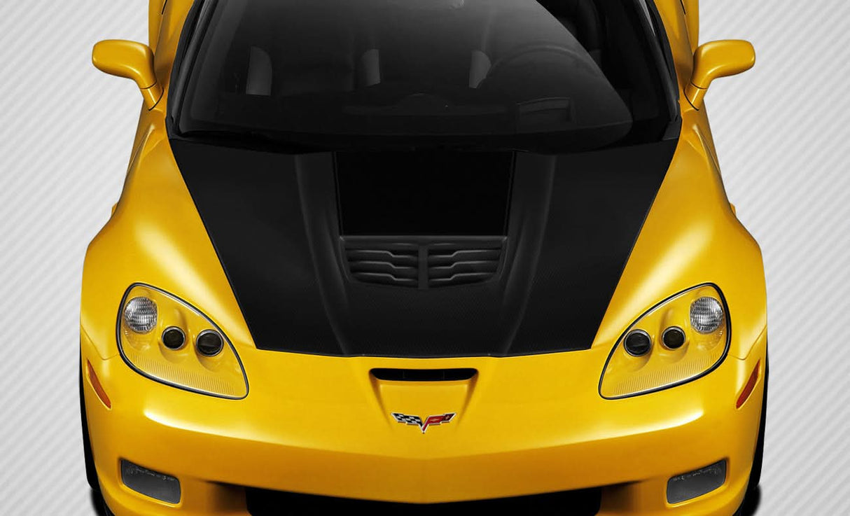 2005-2013 Chevrolet Corvette C6 Stingray Z Style Hood - Carbon Fiber