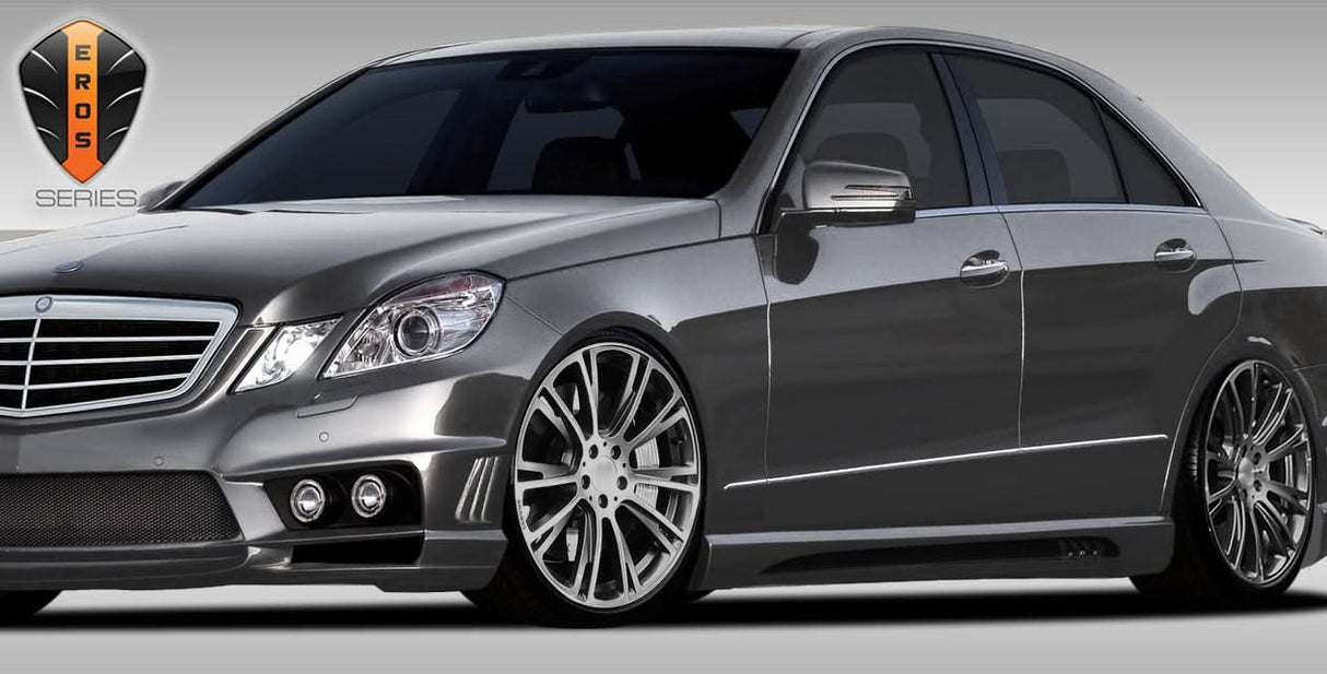 2010-2016 Mercedes E Class W212 Eros Version 1 Style Side Skirts - FRP