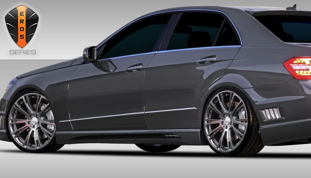 2010-2016 Mercedes E Class W212 Eros Version 1 Style Side Skirts - FRP