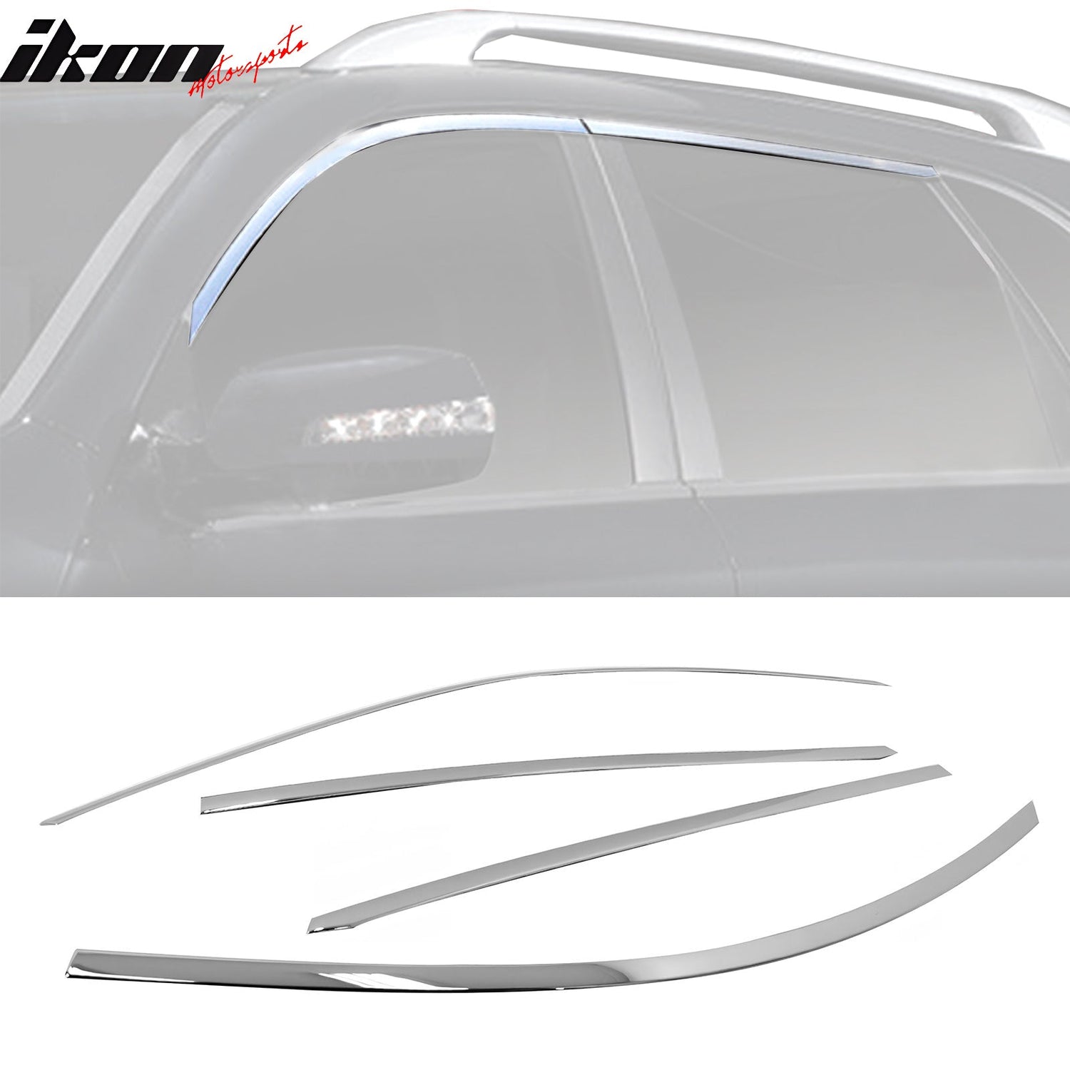 2011-2013 Kia Sorento Chrome 4PCS RH LH Window Top Molding Trim ABS