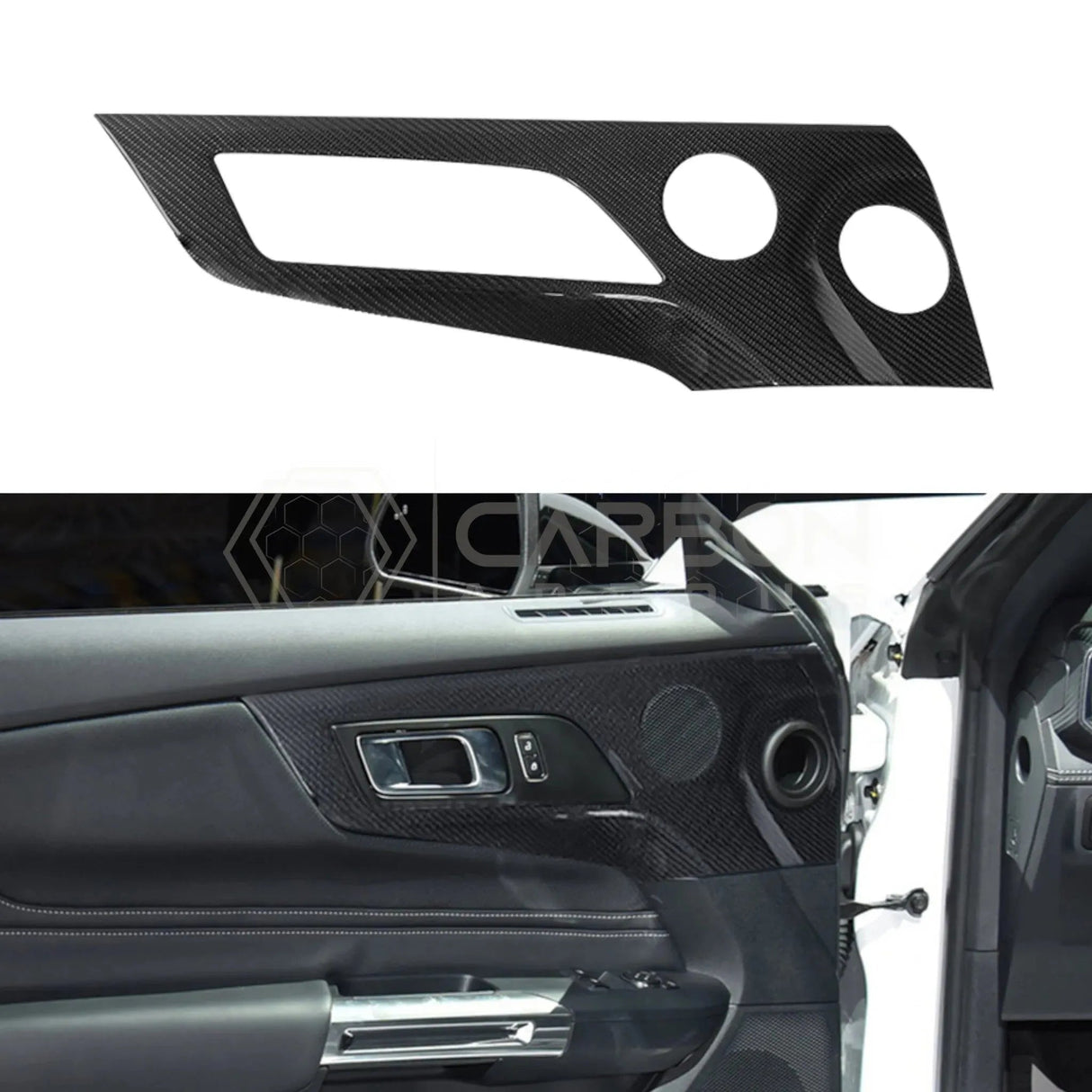 2024+ S650 Mustang Hard Carbon Fiber Door Handle/Speaker Panel Trim Cover