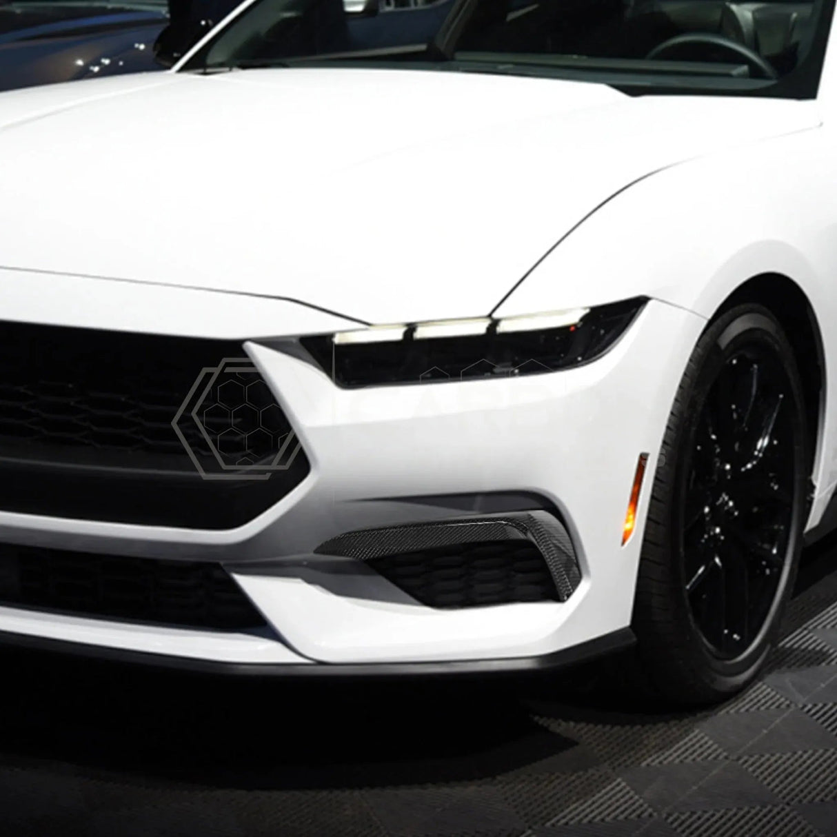 2024+ S650 Mustang EcoBoost Real Carbon Fiber Bumper Grill Trim Covers