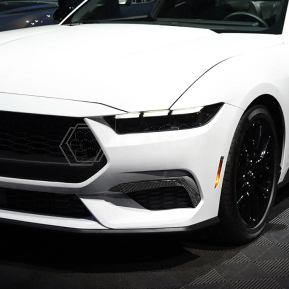 2024+ S650 Mustang EcoBoost Real Carbon Fiber Bumper Grill Trim Covers