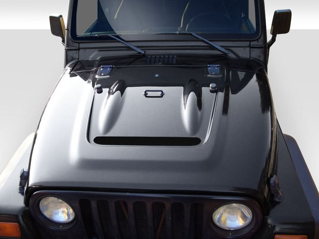 1997-2006 Jeep Wrangler Heat Reduction Style Hood - FRP