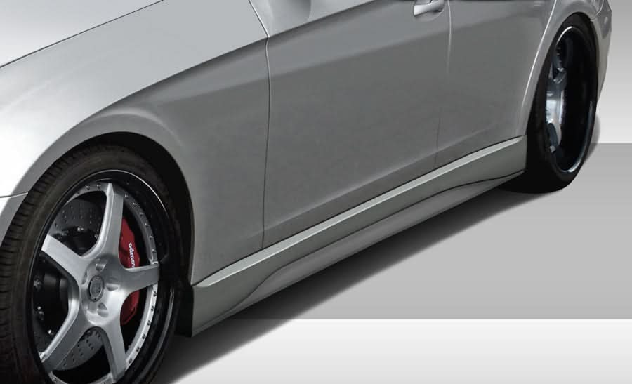 2006-2011 Mercedes CLS Class Eros Version 1 Style Side Skirts - FRP