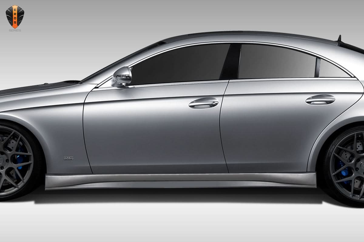 2006-2011 Mercedes CLS Class Eros Version 1 Style Side Skirts - FRP