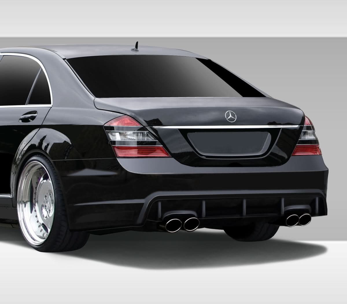 2007-2009 Mercedes S Class Eros Version 3 Style Rear Bumper Cover - FRP