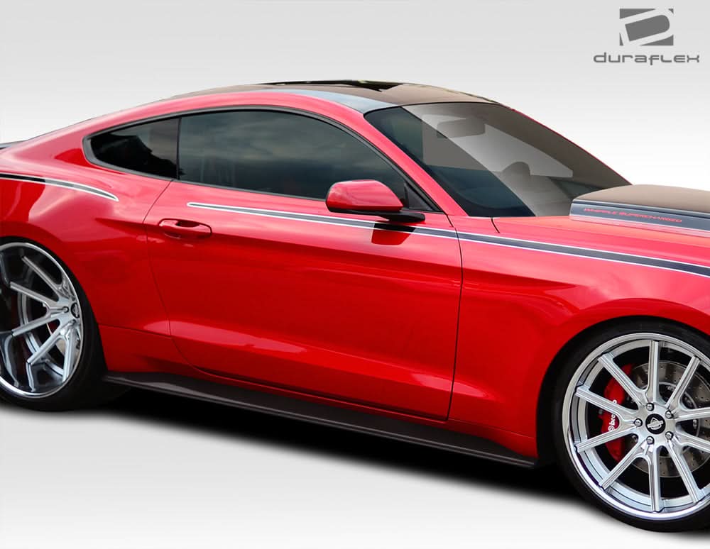 2015-2023 Ford Mustang GT Concept Style Side Skirt Splitters - FRP
