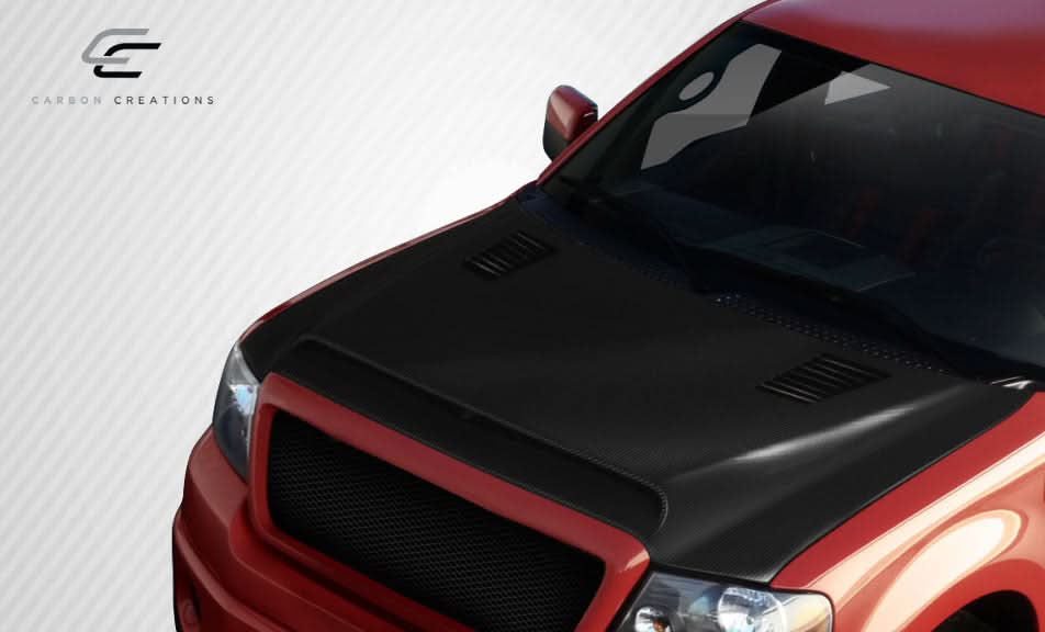 2004-2008 Ford F-150 Super Snake Look Hood - Carbon Fiber