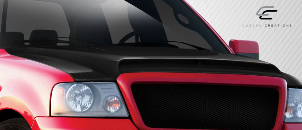 2004-2008 Ford F-150 Super Snake Look Hood - Carbon Fiber
