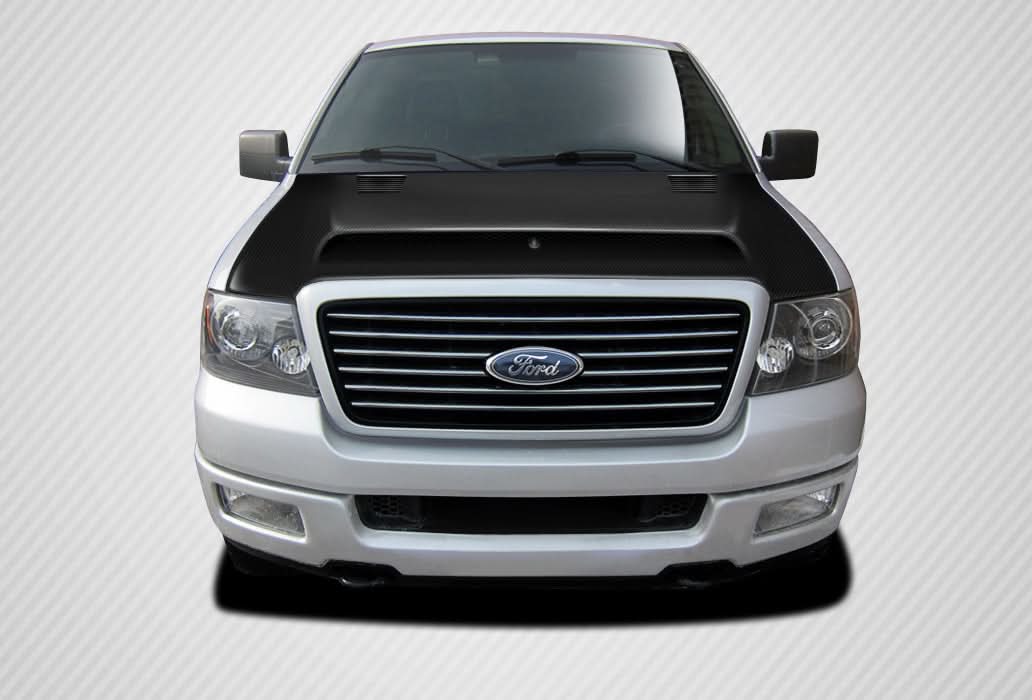 2004-2008 Ford F-150 Super Snake Look Hood - Carbon Fiber
