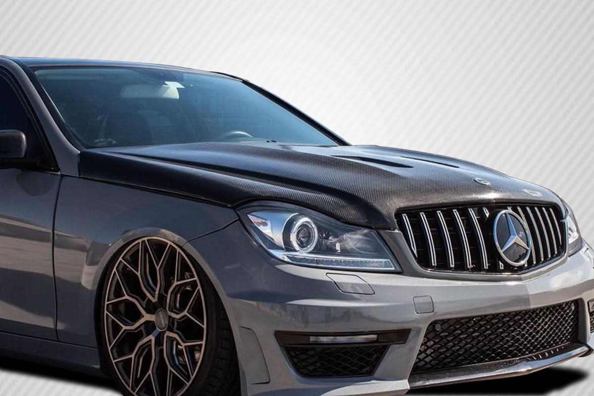 2008-2011 Mercedes C Class Black Series Look Hood - Carbon Fiber