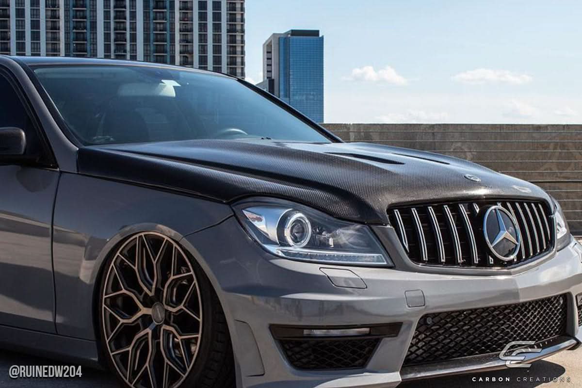 2008-2011 Mercedes C Class Black Series Look Hood - Carbon Fiber