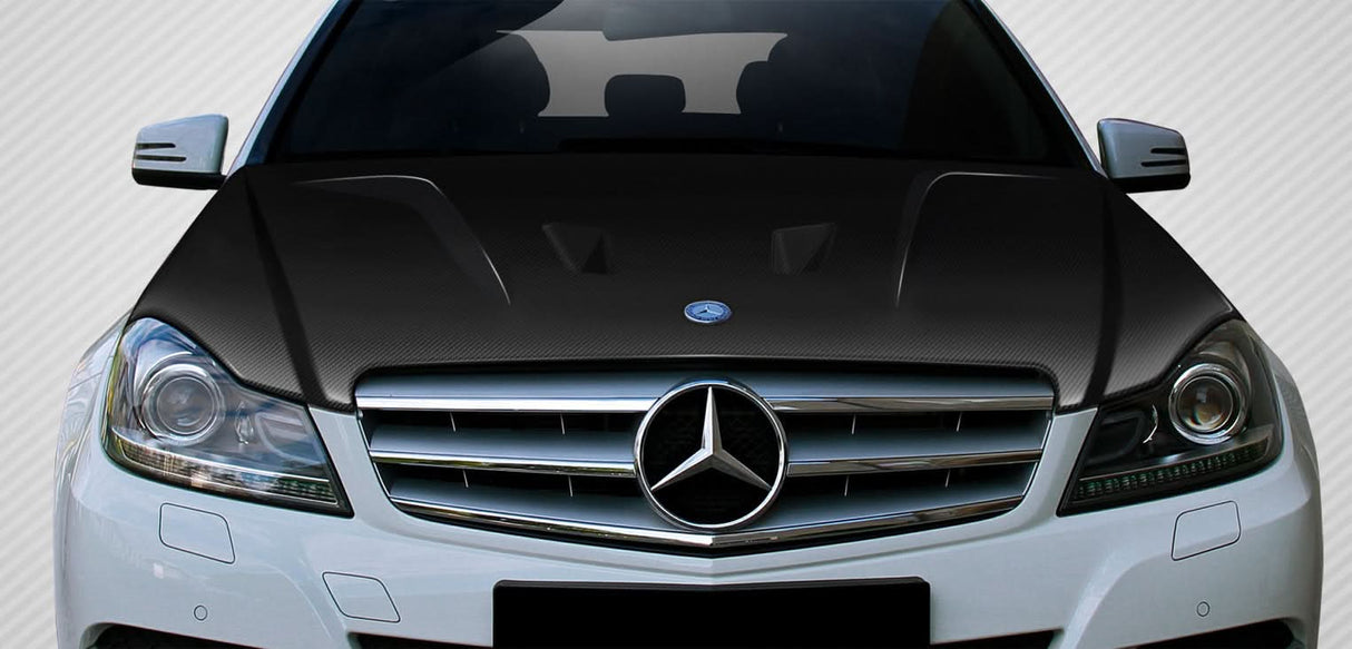 2012-2014 Mercedes C Class Black Series Look Hood - Carbon Fiber