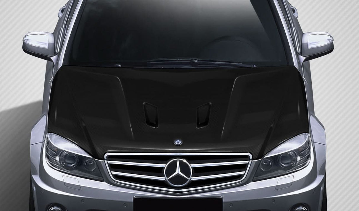 2008-2011 Mercedes C63 W204 Black Series Look Hood - Carbon Fiber
