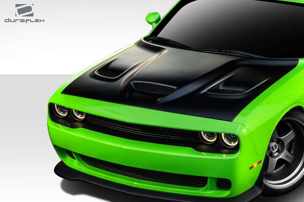 2008-2023 Dodge Challenger Hellcat Look Hood - 1 Piece - FRP