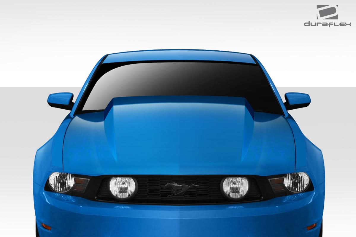 2010-2012 Ford Mustang 4" Cowl Hood - 1 Piece - FRP