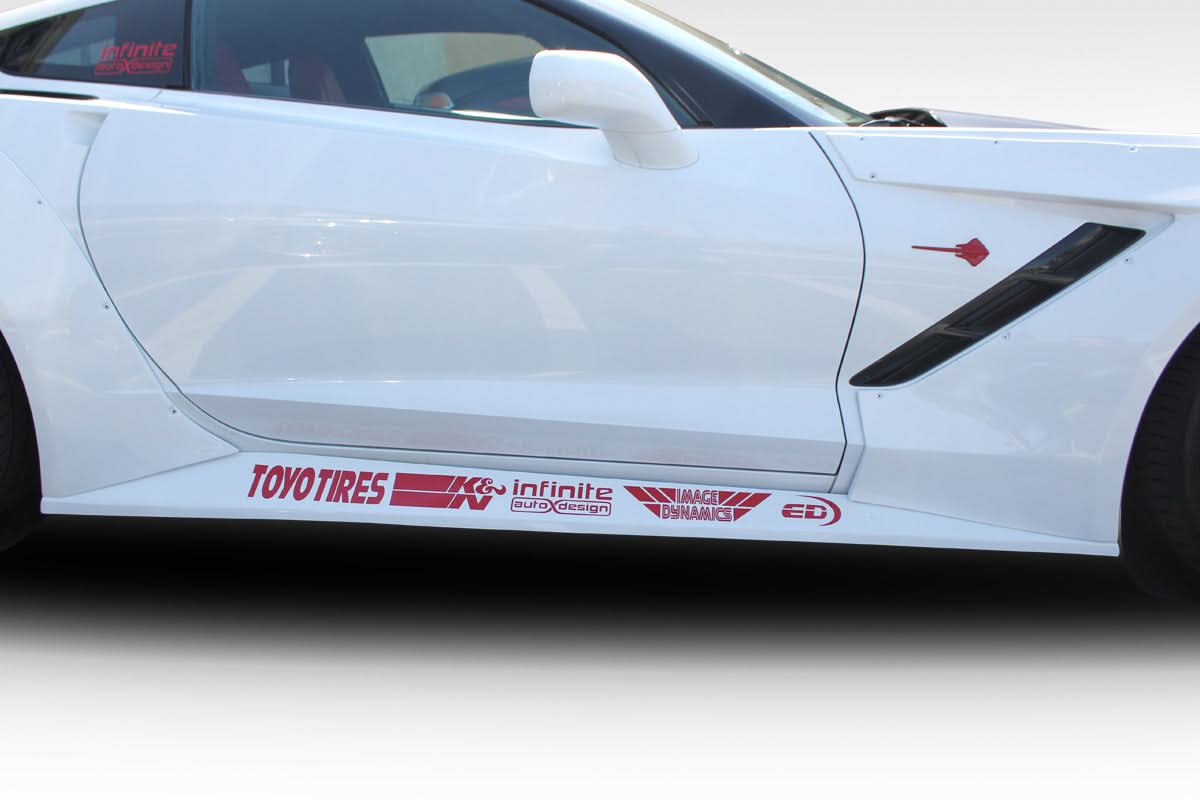 2014-2019 Chevrolet Corvette C7 Gran Veloce Style Wide Body Side Skirts