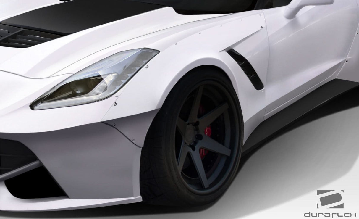 2014-2019 Chevrolet Corvette C7 Gran Veloce Style Wide Body Front Fender Flares - FRP