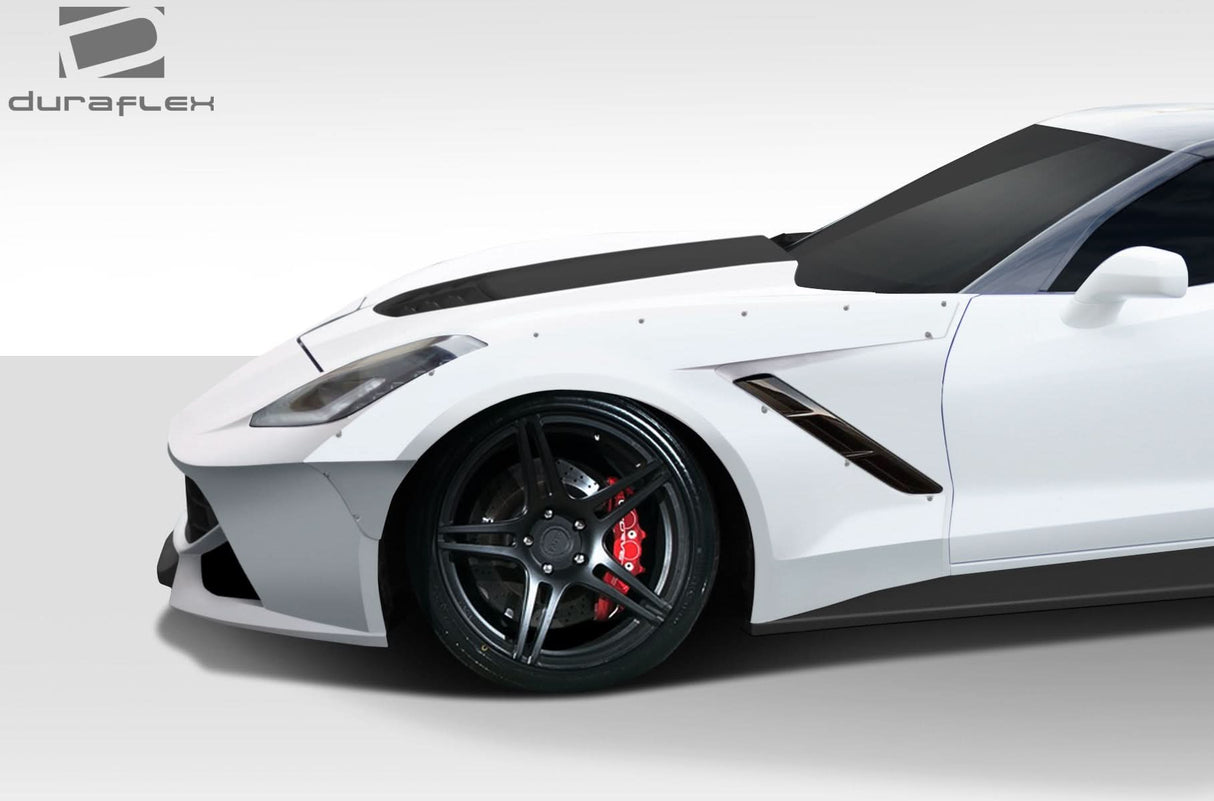 2014-2019 Chevrolet Corvette C7 Gran Veloce Style Wide Body Front Fender Flares - FRP