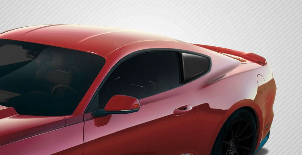 2015-2023 Ford Mustang R-Spec Style Window Scoop - 2 Piece - Carbon Fiber