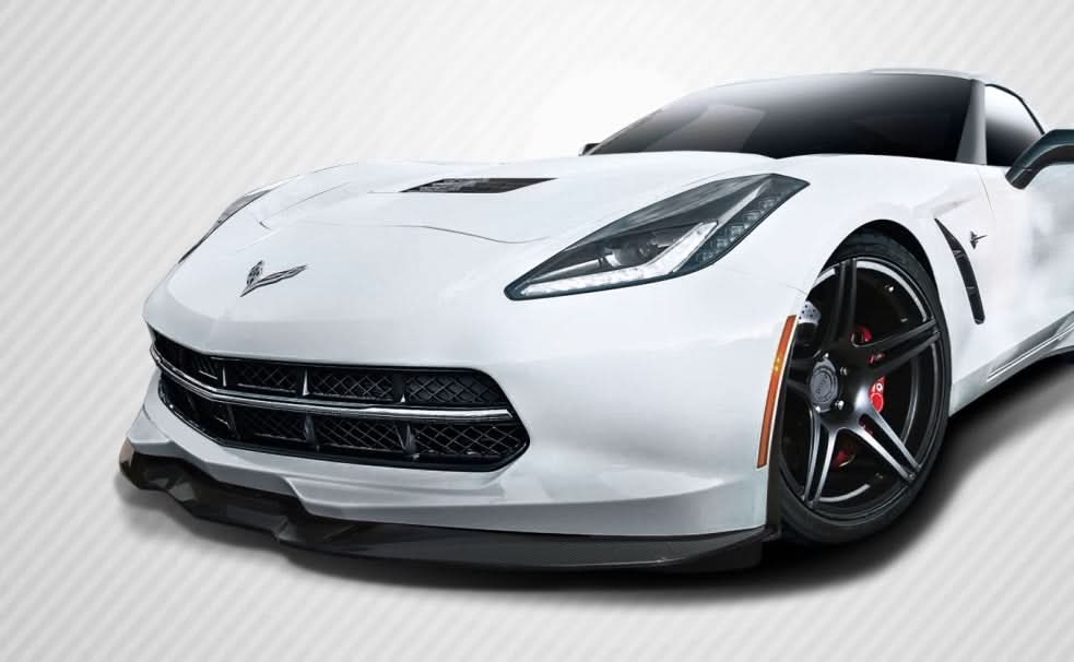 2014-2019 Chevrolet Corvette C7 Apex Style Front Splitter - Carbon Fiber