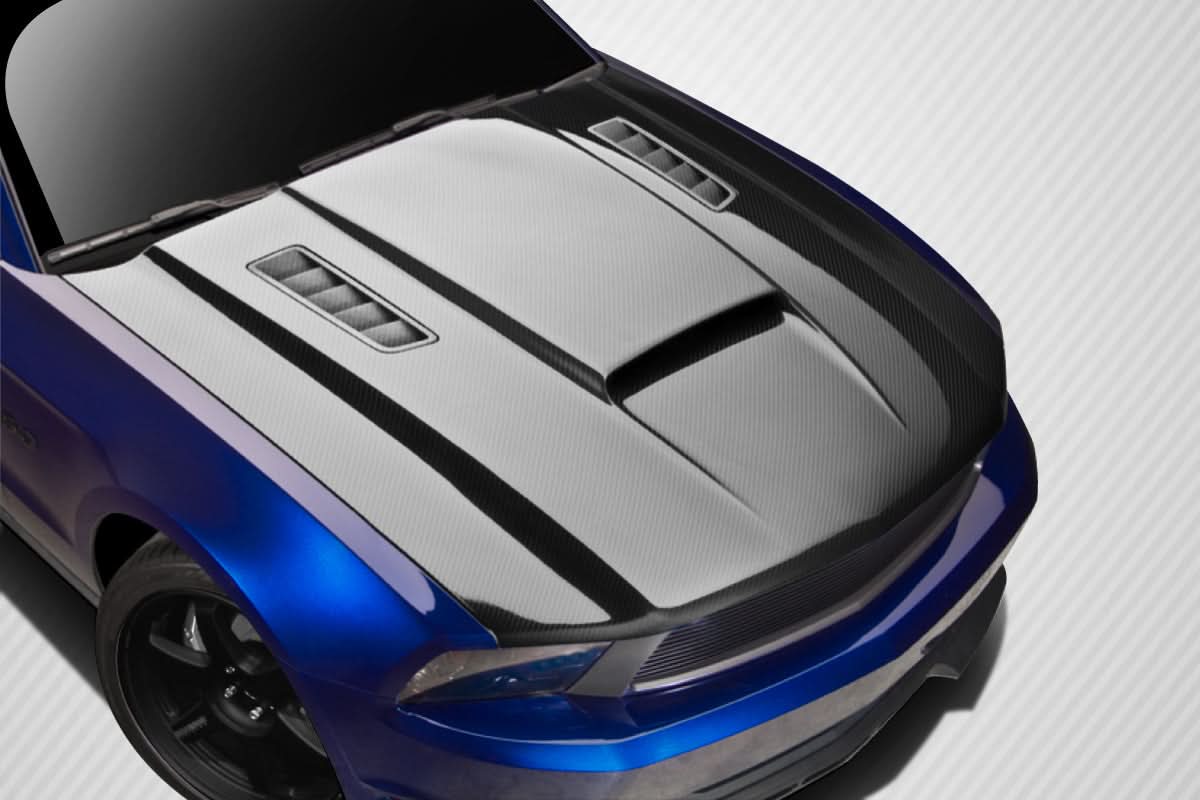 2010-2012 Ford Mustang Dritech CVX Version 3 Style Hood - Carbon Fiber