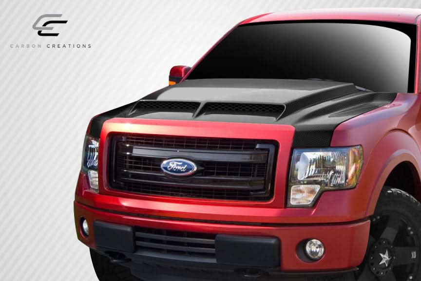 2009-2014 Ford F-150 GT500 Style Hood - Carbon Fiber
