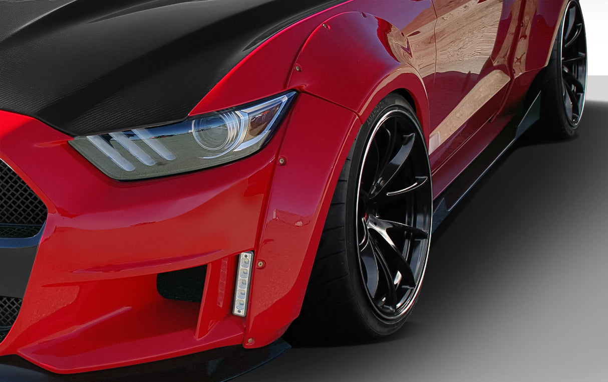 2015-2017 Ford Mustang Grid Style Wide Body Front Fender Flares - FRP