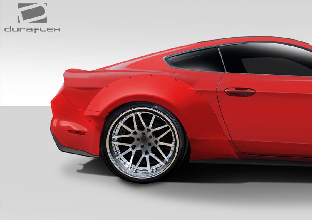 2015-2023 Ford Mustang Grid Style Wide Body Rear Fender Flares - 4 Piece - FRP