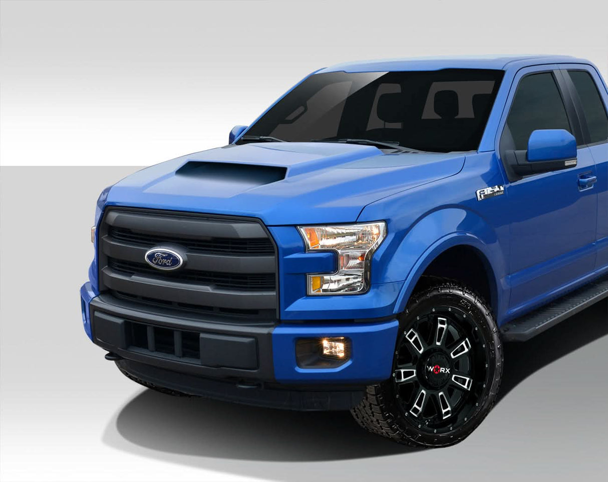 2015-2020 Ford F-150 Grid Style Hood - 1 Piece - FRP