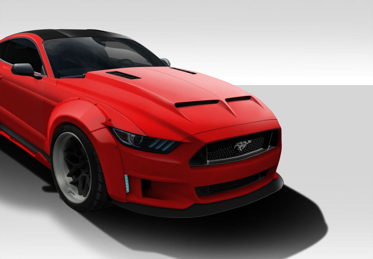 2015-2017 Ford Mustang GT500 Style Hood - 1 Piece - FRP