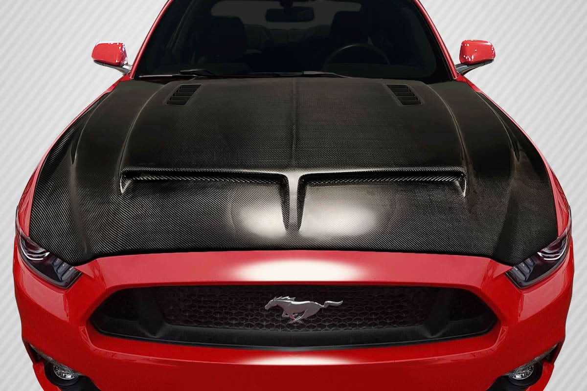 2015-2017 Ford Mustang GT500 Style Hood - Carbon Fiber