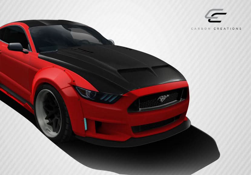 2015-2017 Ford Mustang GT500 Style Hood - Carbon Fiber