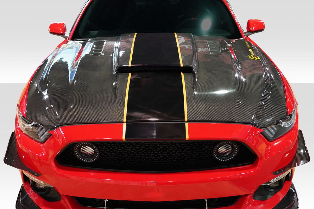 2015-2017 Ford Mustang CVX Style Hood - Carbon Fiber