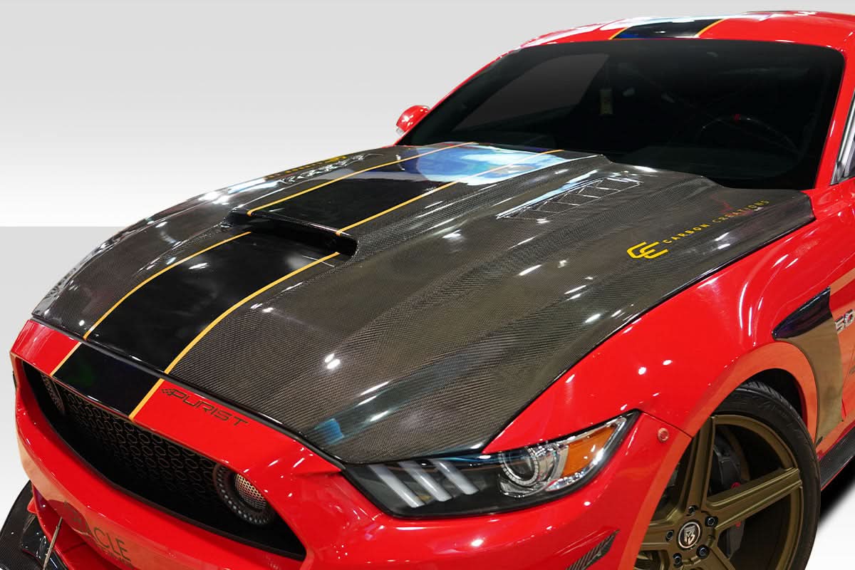 2015-2017 Ford Mustang CVX Style Hood - Carbon Fiber